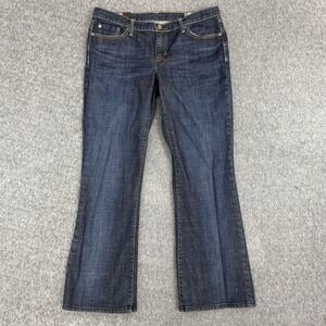 Gap 1969 Women Boot Cut Jeans 14R Dark Wash Stretch Mid‎ Rise Y2K